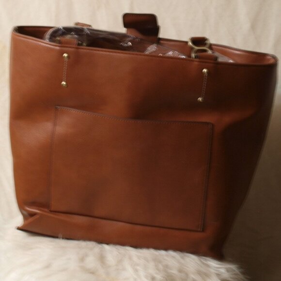 NEW Large Brown PURSE Divided Inside, Inside and Outside Pockets - Picture 1 of 4